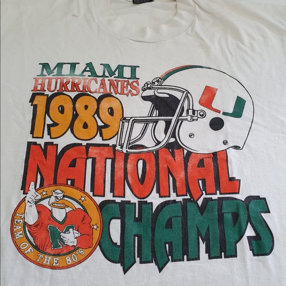 Vintage Single Stitched 1989 Miami Hurricanes - Picture 2 of 12